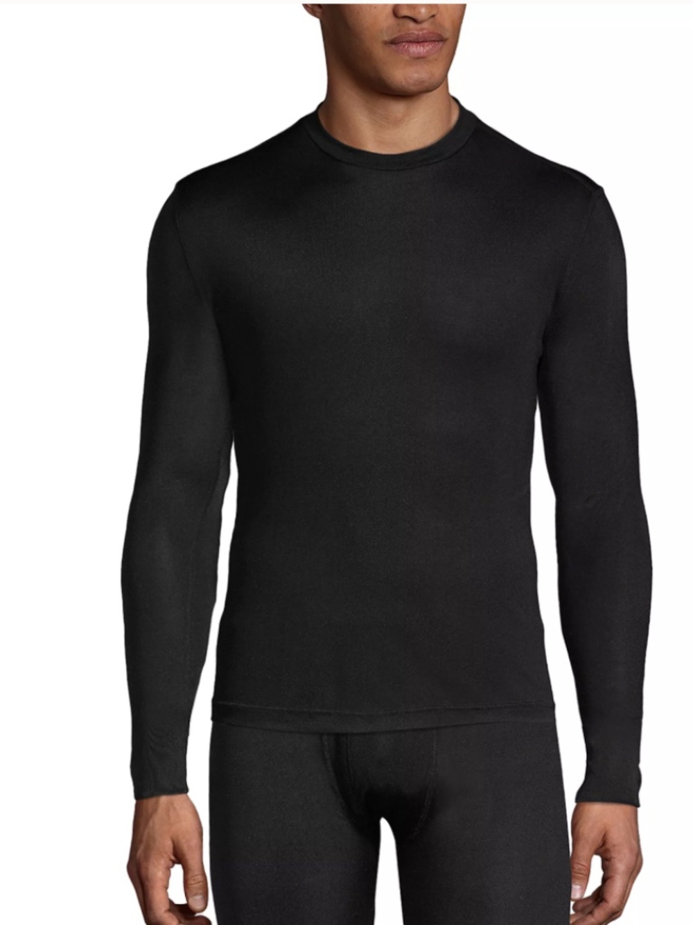 Lands End 100% Silk, CrewNeck Baselayer, XXL Black NWT - Picture 2 of 7
